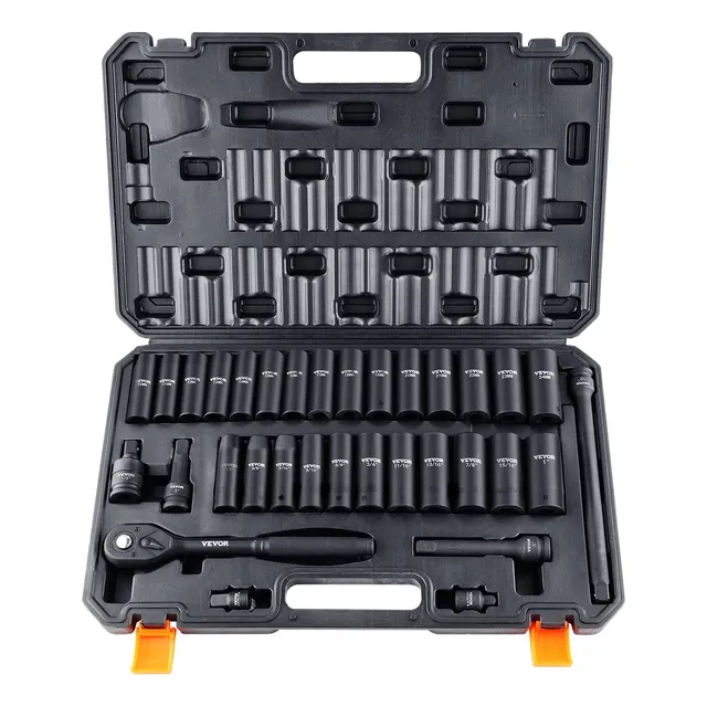 Juego De Dados De Impacto 3/8 -1  + 10-24mm 1/2 33pz Largos