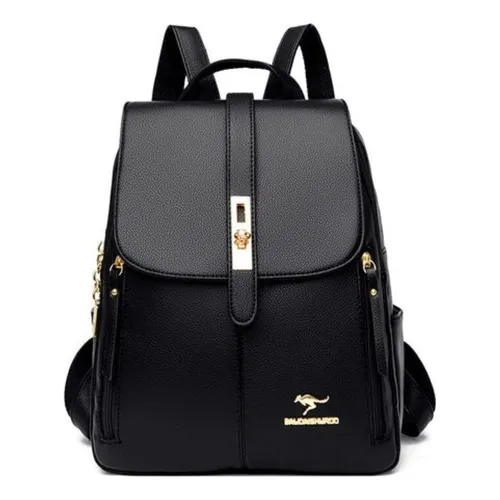 Bolsa De Costas Couro Social Feminina Elegante Reforçada Top Cor Preto Correia de ombro Cor