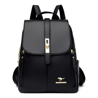 Bolsa De Costas Couro Social Feminina Elegante Reforçada Top Cor Preto Correia De Ombro Cor Bolsa De Costas Couro Social Feminina Elegante Reforçada Top Cor Preto Correia De Ombro Cor