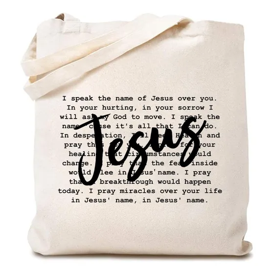 Tsiiuo Bolsa Lona Texto Ingl  I Speak The Name Of Jesus 
