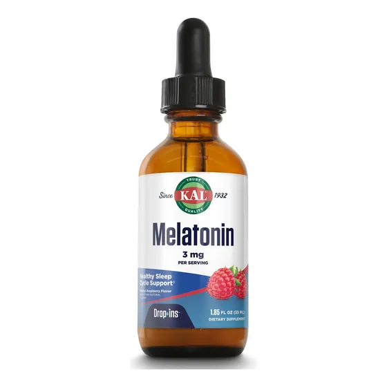 Gotas De Melatonina Kal Sleep Aid Kal, 30 Mg, Frambuesa Líqu