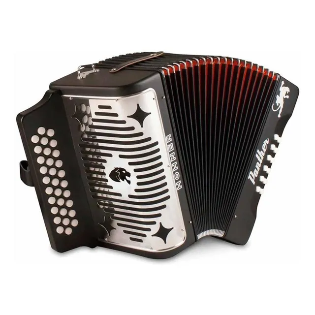 Hohner Panther A4840 Acordeón Diatónico Fa 31 Boton 12 Bajos Color Negro
