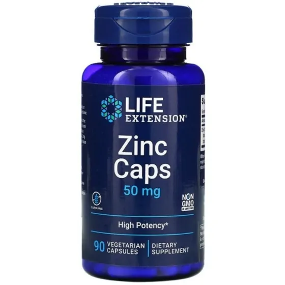 Zinc Premium 50mg 90c Alta Potencia Inmunidad Life Extension Sabor Neutro