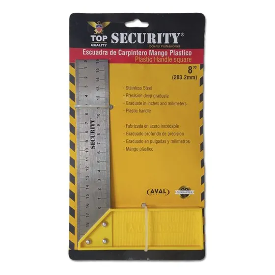 Escuadra De Carpintero Mango Plástico 8. Security