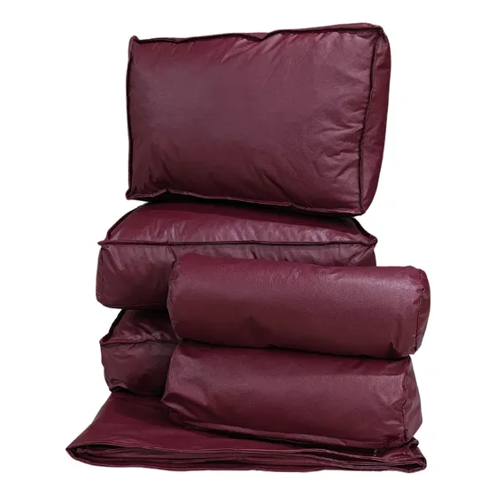 Kit Para Diván En Cuerina Tapir Fácil Limpieza C/almohadones