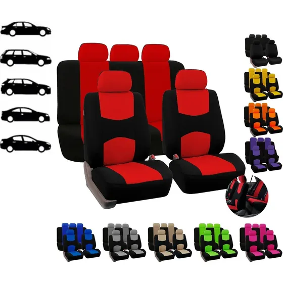 Fundas Asientos Vehículo, 9 Piezas, Genérico, Modelo 1