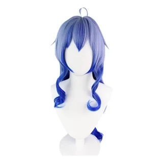 Peluca Azul Genshin Impact Ganyu Cosplay De 80 Cm Peluca Azul Genshin Impact Ganyu Cosplay De 80 Cm