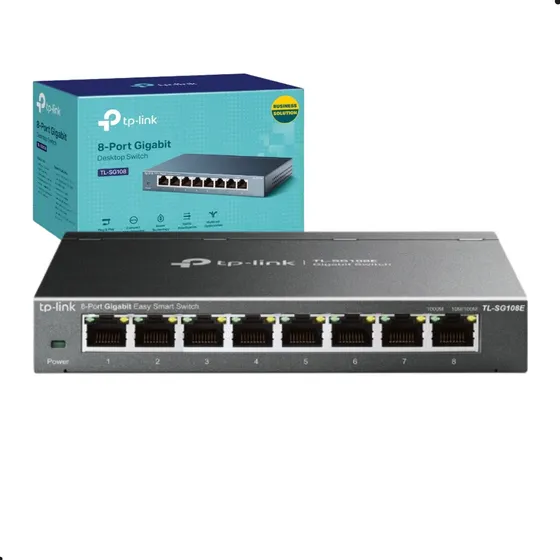 Switch Internet Tp-link Sg108e 8 Portas Gigabit 10/100/1000