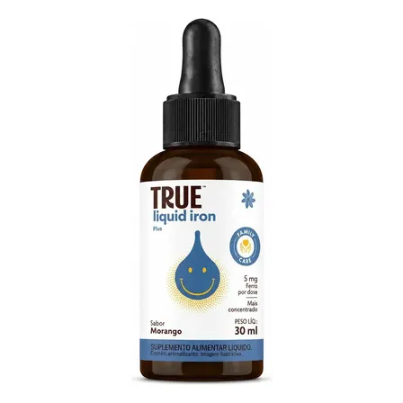 Iron Plus True Source 30ml Ferro Gotas Lipofer Morango