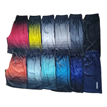 Bermuda Masculina Dry Fit Colmeia - Kit 5 Peças Com Bolso