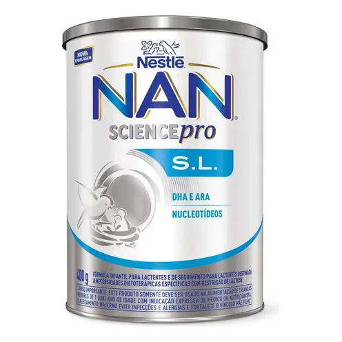 Fórmula infantil Nestlé Nan S.L. lata sem lactose 400g 0 a 36 meses