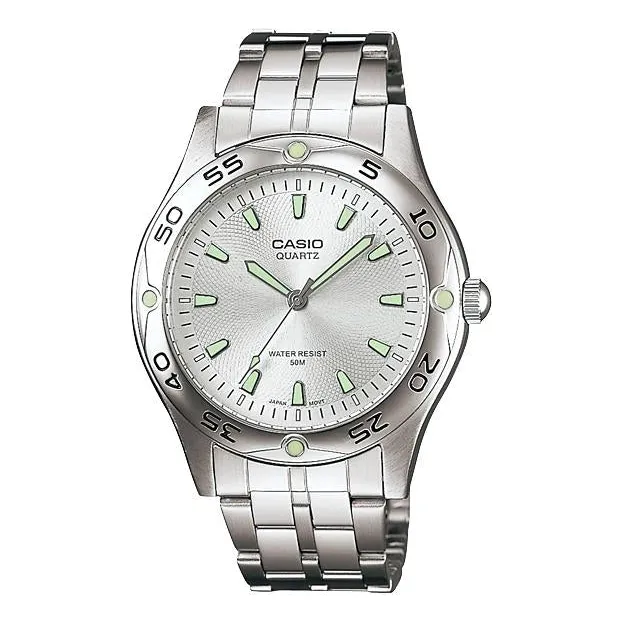 Reloj Casio Mtp-1243d-7av Hombre De Metal Plateado