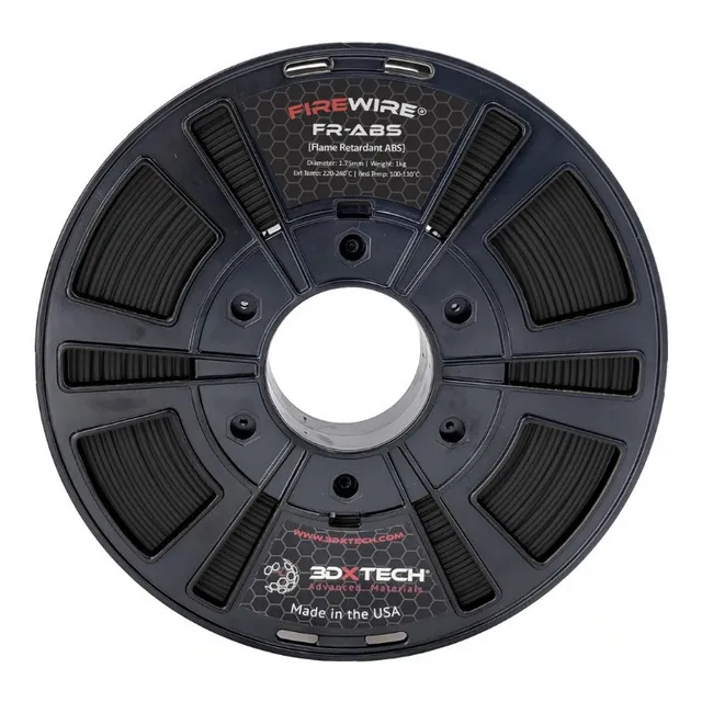 1kg Filamento Abs Ignífugo 1.75mm, Negro, Retardanteflamas
