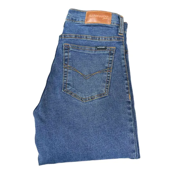 Gatopardo Jeans Elastizado Tiro Alto Pierna Recta Mujer
