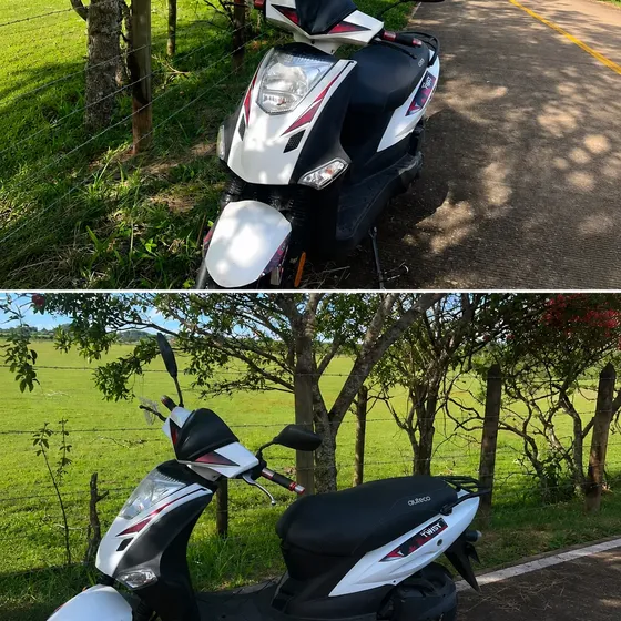 Kymco Twist 125 Color Blanco Con Negro Con Detalles Rojos