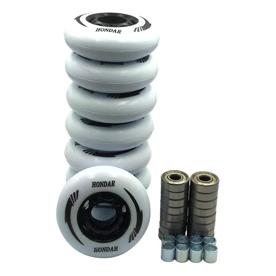 Ruedas Patines En Linea Hondar 72mm 82a Set 8 + Rodamientos