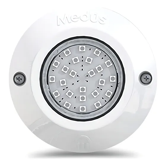 Luz De Piscina Led Mini Blanca Cálida Cuerpo Plano 9w / 12v