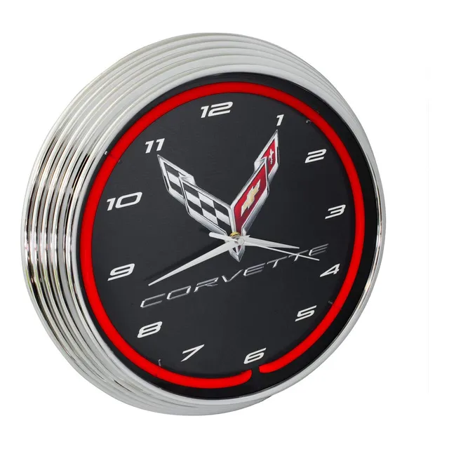 Corvette C8 Next Generation Reloj Neon Rojo 15  Diametro