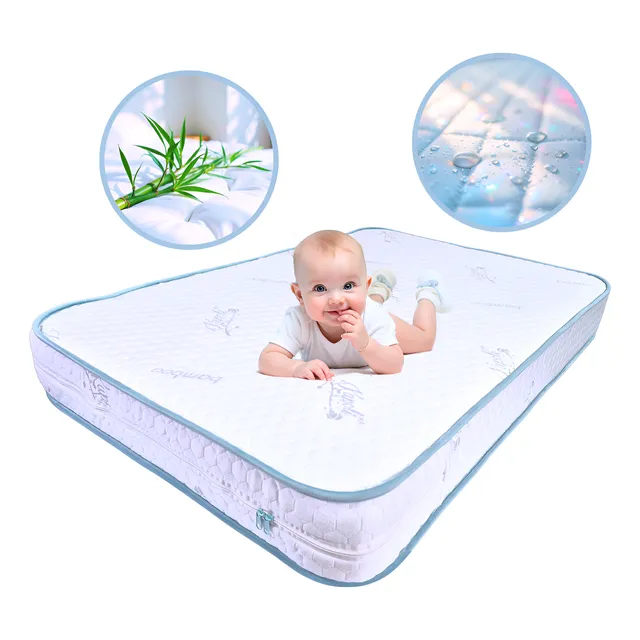 Colchón Para Cuna Impermeable De Bambú 100 X 70 X 8  Lavable