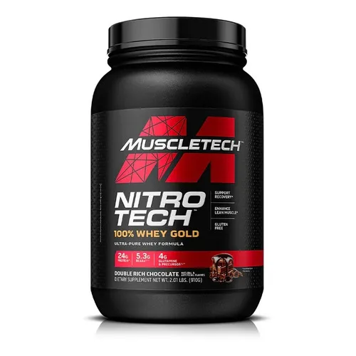 Nitro Tech 100% Whey Gold 2lb Sabor Double Rich Chocolate