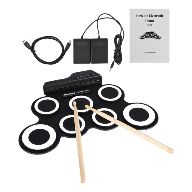 Set De Percusión Portátil, Accesorios Para Batería Negro