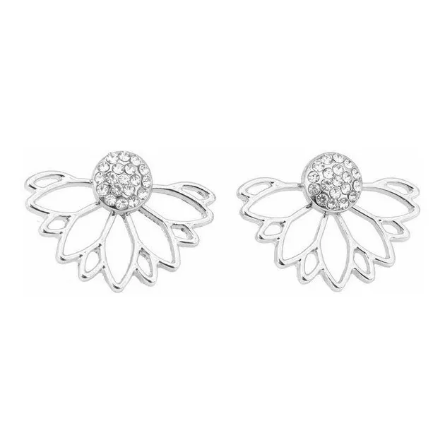 Zarcillos Flores Moda Floral Diseño Mujer Fashion Midi