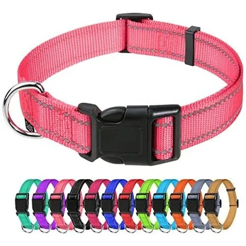 Tagme Reflective Nylon Dog Collar, Ajustable Classic Tc3jh