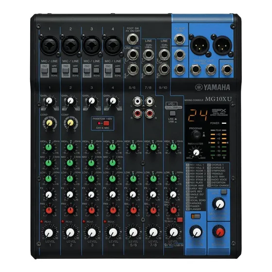 Mesa De Som Console 10 Canais Usb Efx Yamaha MG10XU 127v