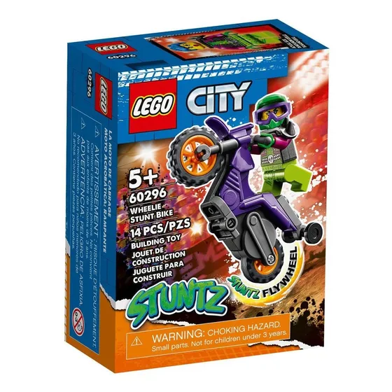 Juguete para motocicleta Lego City Stuntz Wheeling 60296