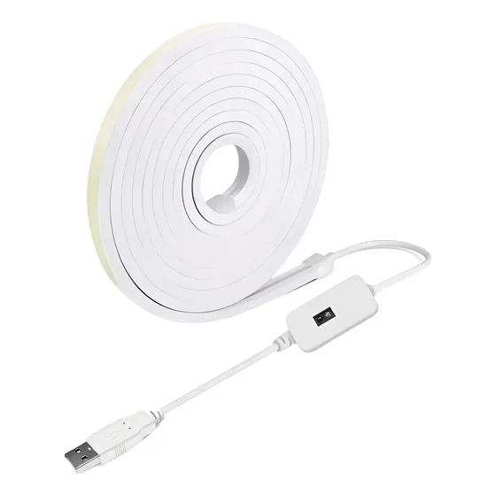 Cinta Led Neon Flex 5 Metros Usb Con Adhesivo Luz Regulable Luz Blanco frío | Cuotas sin interés