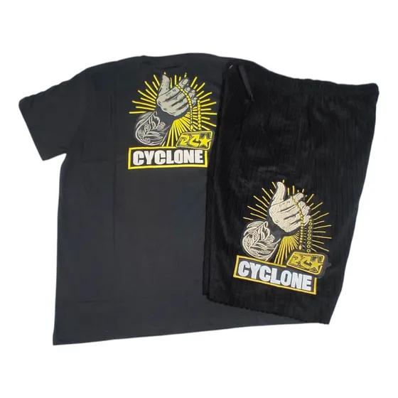 Kit Conjunto Da Cyclone Veludo Bermuda E Camiseta