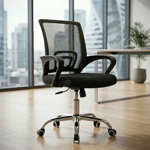 Cadeira Escritório Nakasaki Ergonômica Giratória Preta Altura