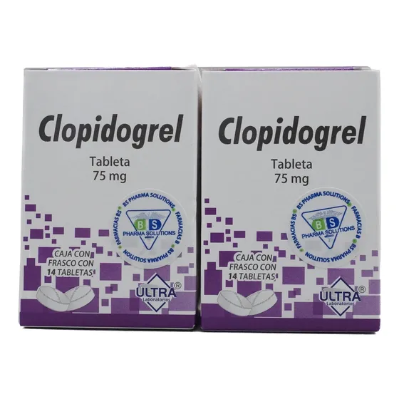 2 Cajas De Clopidogrel 75mg C/14 Tabletas Ultra