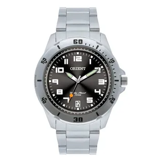 Relógio De Pulso Orient Mbss1155a Com Corria De Aço Inoxidåvel Cor Prata - Fondo Preto Relógio De Pulso Orient Mbss1155a Com Corria De Aço Inoxidåvel Cor Prata - Fondo Preto