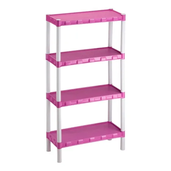 Agraplast 914 estante plástico 4 prateleiras cor rosa