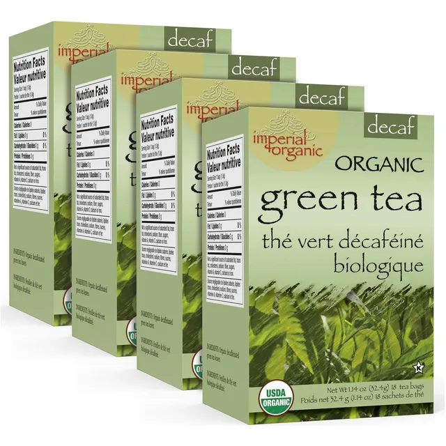 Té Verde Descafeinado Orgánico, Bolsas 100% Natural