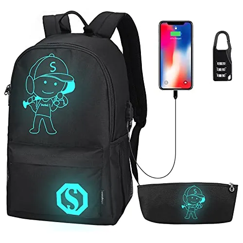 Pawsky Mochilas Para Niños, Béisbol Anime Mochila W91zp