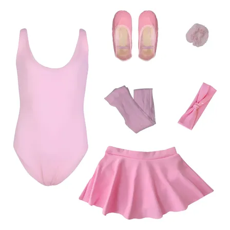 Kit Ballet Completo Infantil Premium 6 Itens Balé Rosa