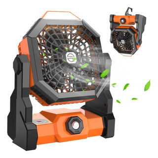 Ventilador De Acampamento Recarregável Portátil Com Led Luz Ventilador De Acampamento Recarregável Portátil Com Led Luz