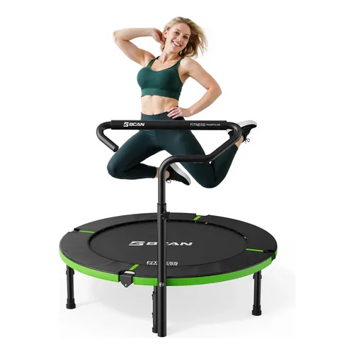 Trampolín Interior Plegable Relaxdays De 95 Cm | Mini Trampolín Para Ejercicio Cardiovascular | Soporta Hasta 100 Kg | 8 Patas Antideslizantes | Ideal Para Entrenar En Casa