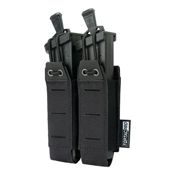 Porta Cargador Doble Táctico Militar Arma Corta 9mm Glock Color Negro