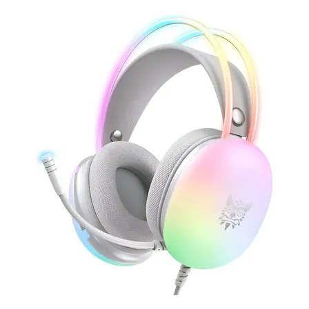 Audífonos Gamer Onikuma X25 Led Rgb Para Pc, Xbox, Ps Blanco