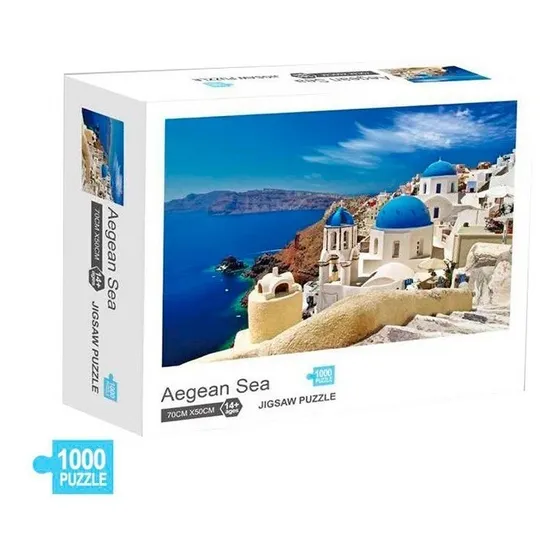 Rompecabezas de 1000 Piezas 70x50cm Mar egeo Santorini Aegean Sea