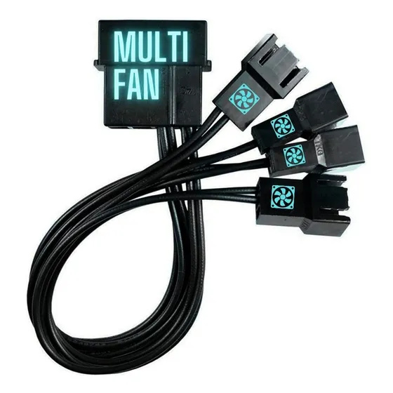 Cabo Adaptador Multi Fan Molex Para 4 Coolers 3 E 4 Pinos