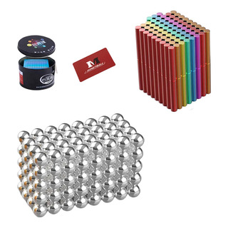 23 Mm150 Hastes Magnéticas Coloridas + 160 Esferas De Aço Nã 23 Mm150 Hastes Magnéticas Coloridas + 160 Esferas De Aço Nã