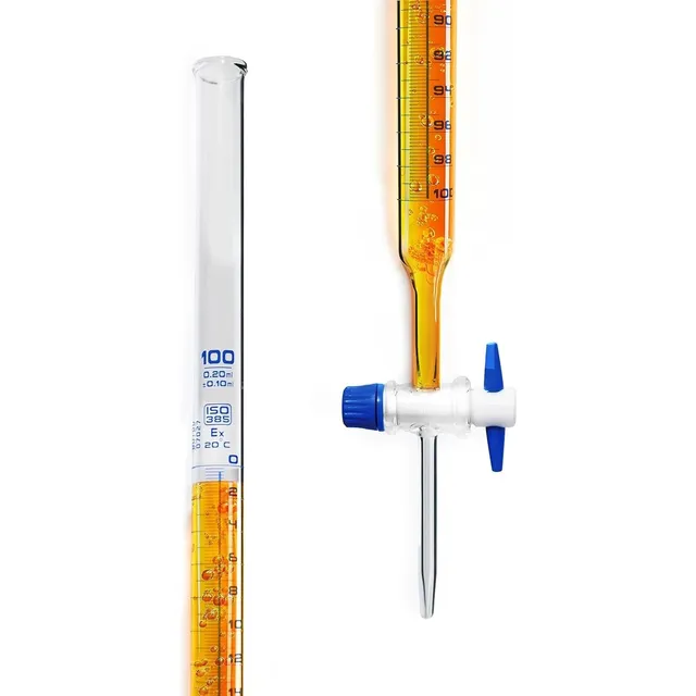 Bureta Vidrio Graduada 100ml Robinete Teflón