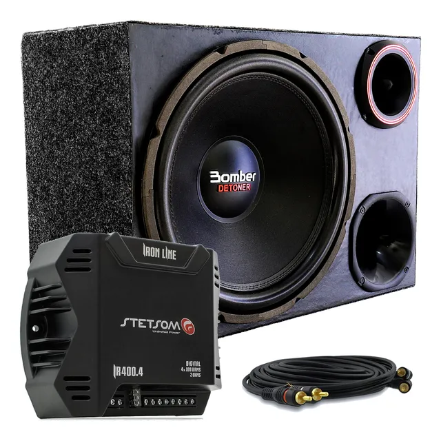 Caixa Trio Som Carro Bomber Detoner 15 Pol  + Modulo Stetsom