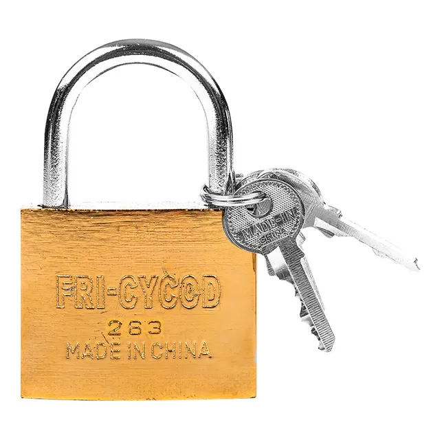 Candado Dorado Lockers 50mm Cofres Valijas 3 Llaves