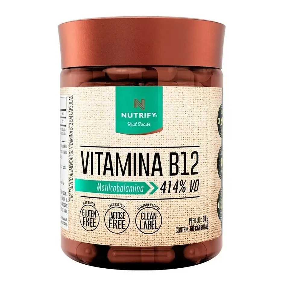 Vitamina B12 Nutrify Vitamina e Minerais em cápsula Sem sabor x 36g de 60 un