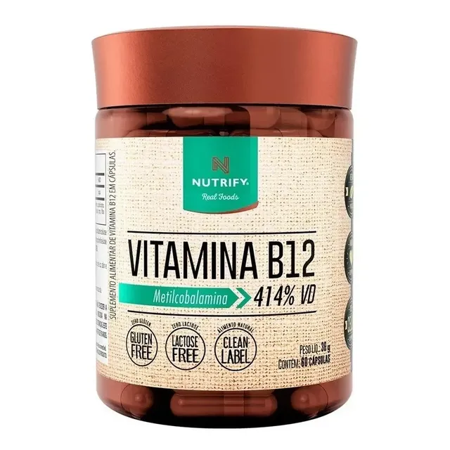 Vitamina B12 Metilcobalamina 414% 60caps Nutrify Cápsulas